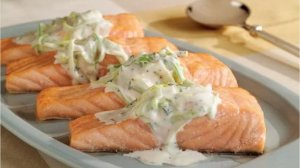 Красная рыба под сливочным соусом