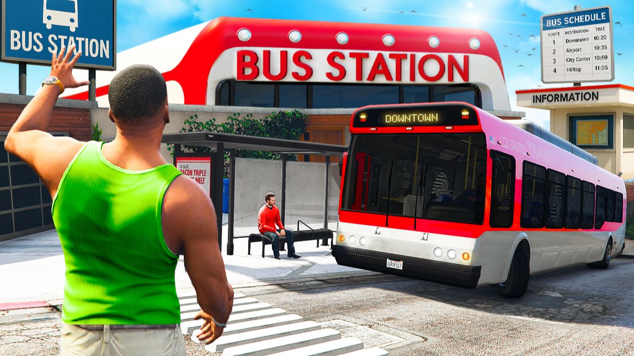 ДОМ ФРАНКЛИНА СТАЛ АВТОБУСНОЙ СТАНЦИЕЙ В ГТА 5! смотреть онлайн