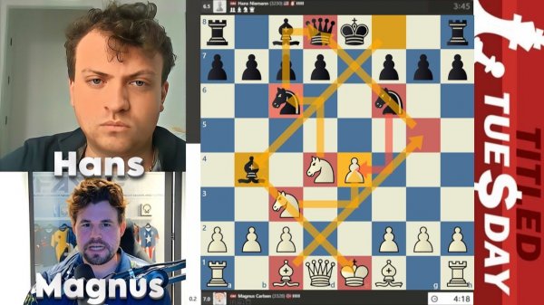 Титульный Вторник! GM Magnus Carlsen против GM Hans Niemann 11.11.2025