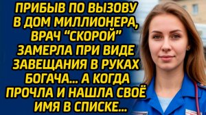 Прибыв по вызову в дом миллионера, врач «скорой» замерла при виде завещания в руках богача, а когда.