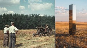 Колона из другого мира появилась в поле на Кубани