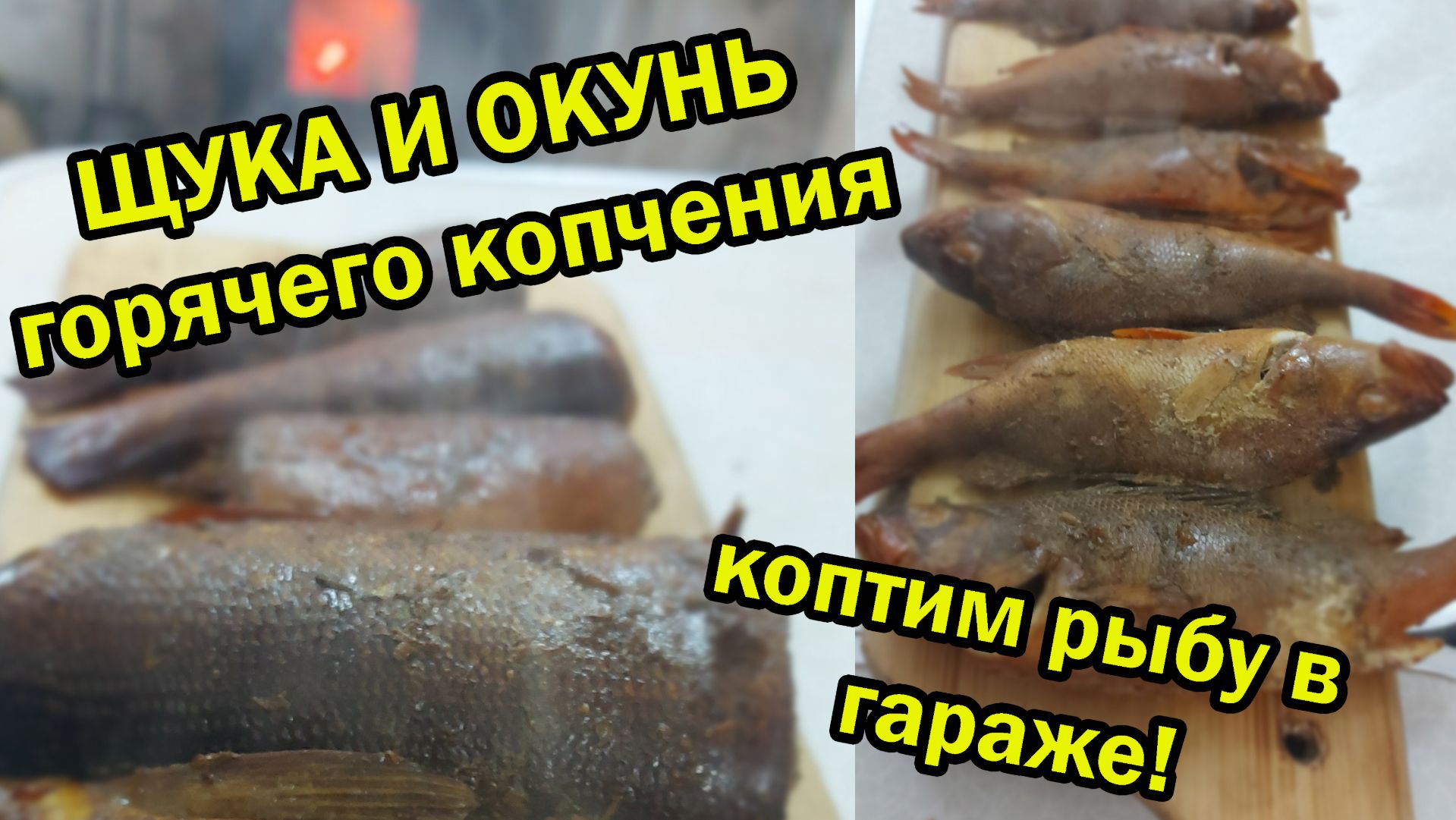 Коптим щуку и окуня в гараже! Горячее копчение!
