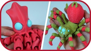 Паук, Кальмар, Летучие мыши, Животные на 3D принтере Creality K2 Pro Combo. Подвижные антистрессы.