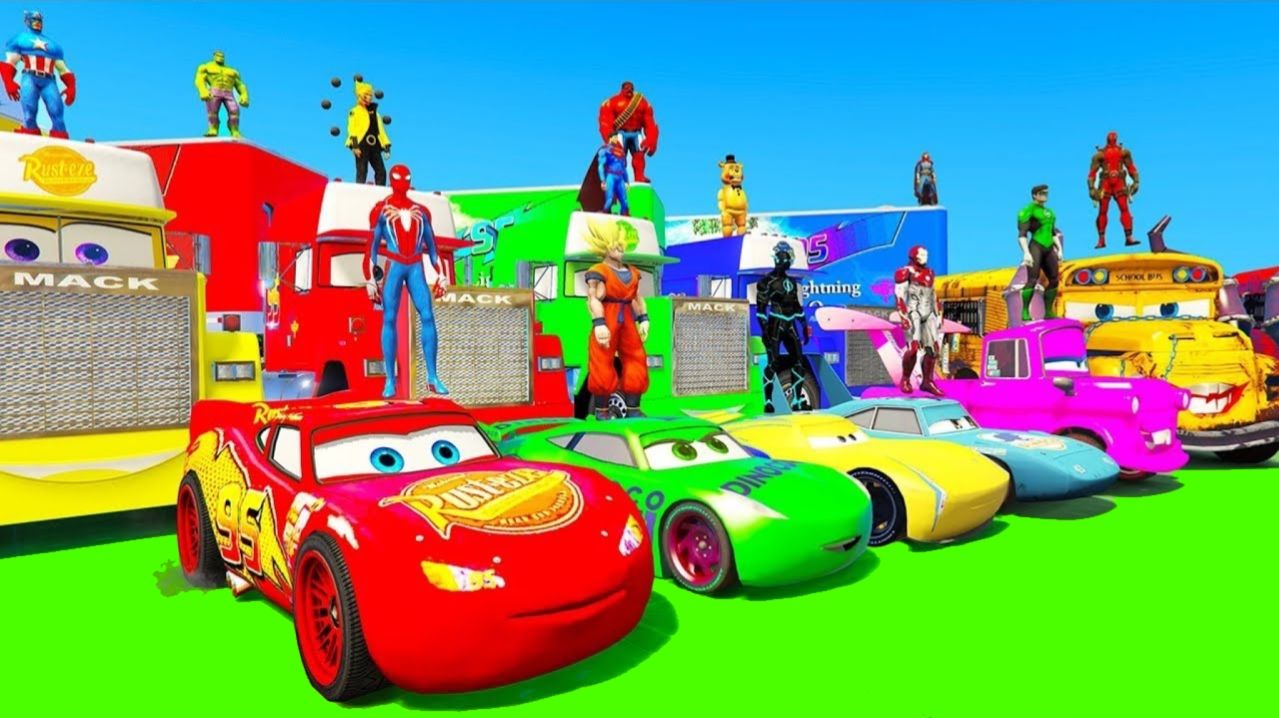 ЧЕЛОВЕК-ПАУК и Маккуин с друзьями на ГОДЗИЛЛА РАМПЕ! Новая СУПЕР ГОНКА с Тачкоми Дисней МАК ГРУЗОВИК