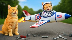 Мультики для детей, котики летают на вертолёте, мультфильм детям/мультики