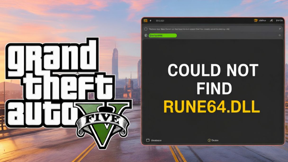ОШИБКА "Could not find RUNE64.dll" и "ОШИБКА при работе с ЯРЛЫКОМ" при запуске Grand Theft Auto V смотреть онлайн
