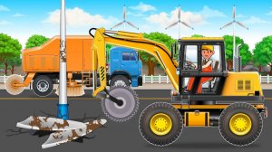 МУЛЬТИК МАШИНКИ ВИДЕО ПРО МАШИНКИ СТРОИТЕЛЬНАЯ ТЕХНИКА РЕМОНТ ДОРОГИ ЦВЕТНЫЕ МАШИНКИ ИГРУШКИ МАШИНКИ