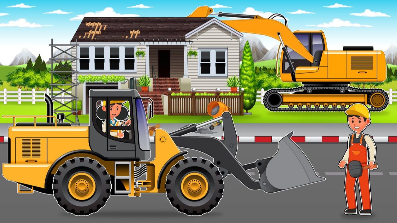 МУЛЬТИК МАШИНКИ ВИДЕО ПРО МАШИНКИ СТРОИТЕЛЬНАЯ ТЕХНИКА РЕМОНТ КРЫШИ ЦВЕТНЫЕ МАШИНКИ ИГРУШКИ МАШИНКИ