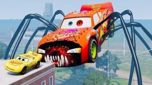 Эпический побег из Зомби-Пожирателя Молний Маккуина, Пожирателя Пожарных Машин ｜BeamNG.Drive