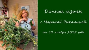 Дачные сезоны с Мариной Рыкалиной от 13 ноября 2025 года