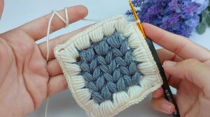Красивый квадратный объемный мотив крючком ✨ - Вязание крючком для начинающих