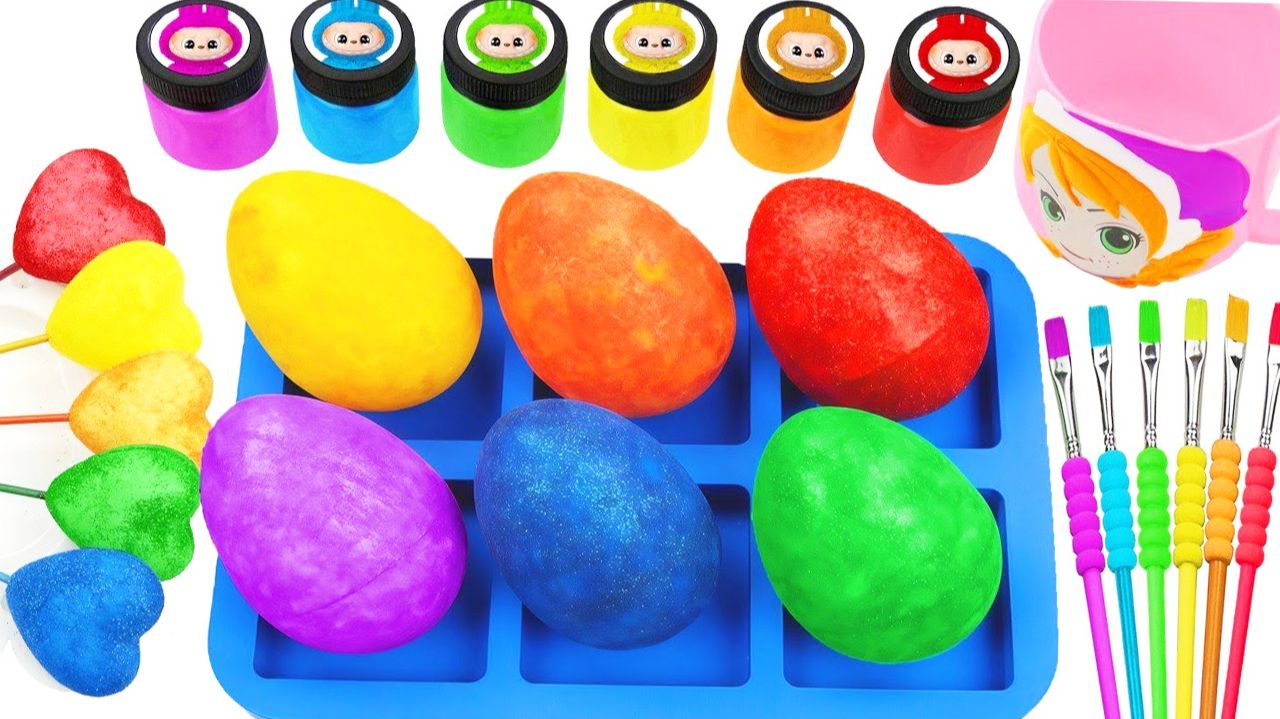 Мультики для детей. Яркие сердечки, кисточки и яички. Смотреть онлайн яркие мультики для малышей. смотреть онлайн