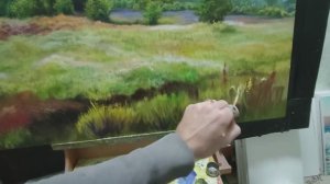 Простой прием,способ как рисовать траву дальнего и ближнего плана