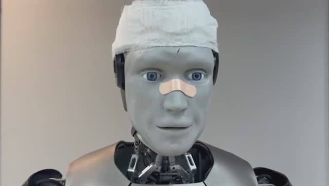 Робот Aidol после падения - Первого российского человекоподобного робота презентовали лицом об пол