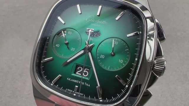 Оригинальный хронограф Glashütte семидесятых годов выпуска с панорамной датой LE 1-37-02-04-02-35