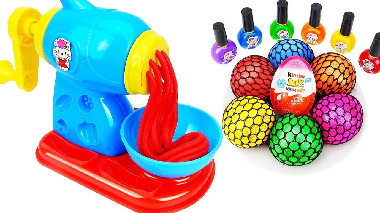 Мультики залипалки. Пропускаем через мясорубку разноцветный лак. Мультики для детей и малышей смотреть онлайн