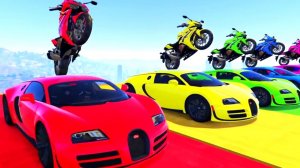 СУПЕР ГОНКИ ЧЕЛОВЕК-ПАУК и БУГАТТИ с Супергероями ХАЛКОМ и ЖЕЛЕЗНЫМ ЧЕЛОВЕКОМ Испытание на Рампе