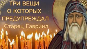 ТРИ ВЕЩИ О КОТОРЫХ ПРЕДУПРЕЖДАЛ Старец Гавриил