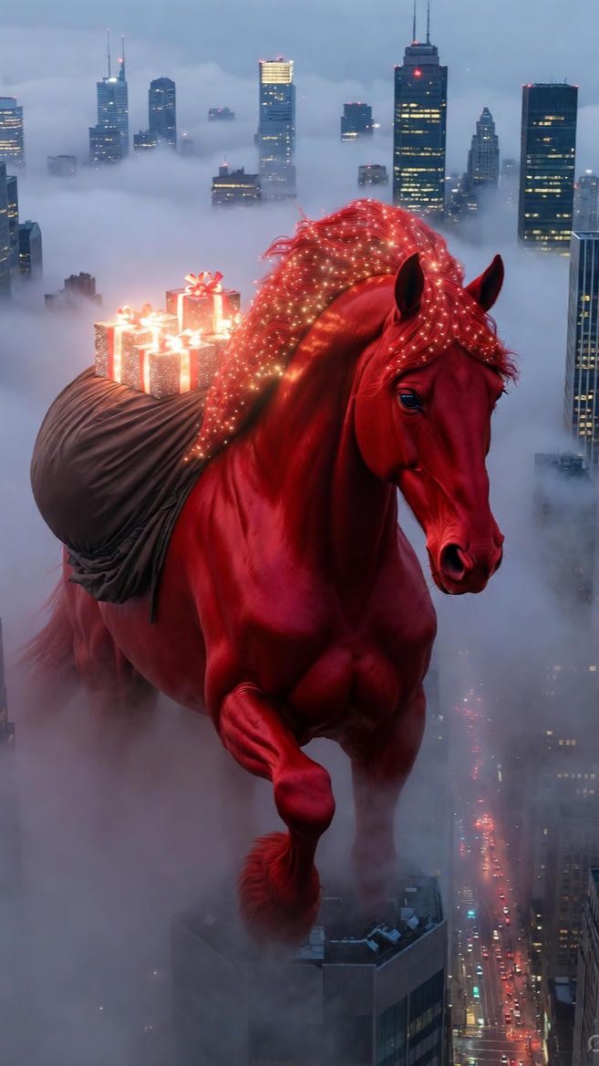 2026 Скакун мчится сквозь огни города!