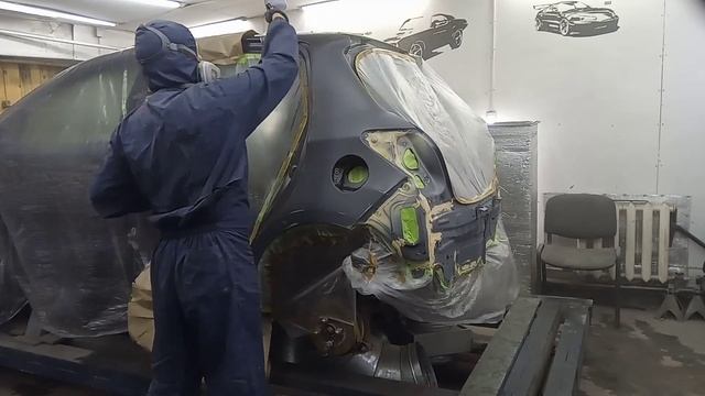 Toyota Vitz, подготовка и покраска смотреть онлайн