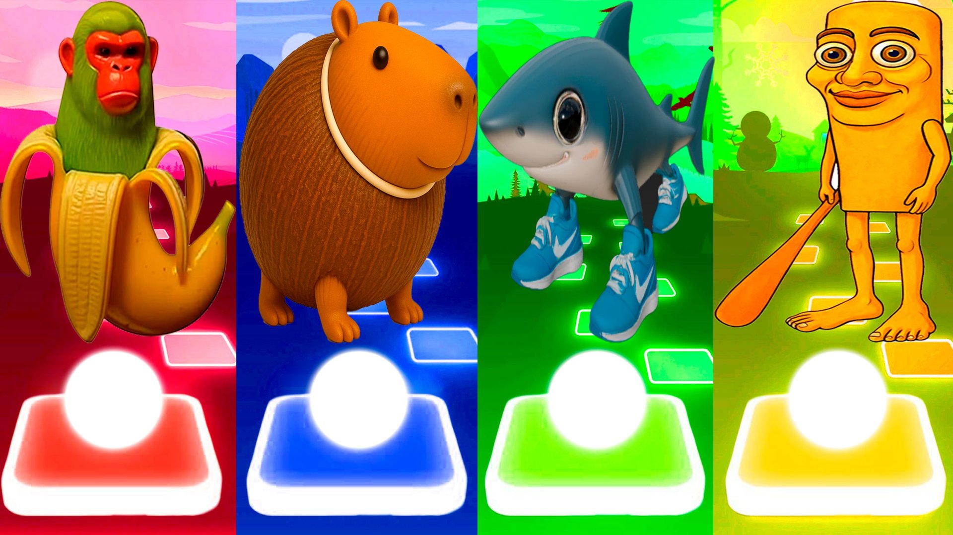 ШИМПАНЗИНИ БАНАНИНИ 🆚 БУРБАЛОНИ ЛУЛИЛОЛИ 🆚 ТРАЛАЛЕРО ТРАЛАЛА 🆚 ТУН ТУН ТУН САХУР | Tiles Hop №284 смотреть онлайн