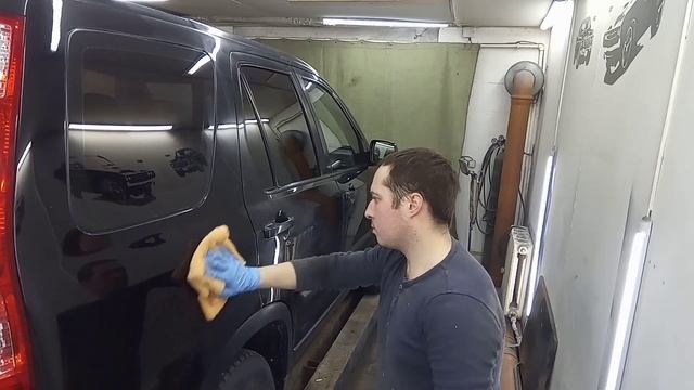 Honda CR-V финалочка, полировка, нанесение воска. смотреть онлайн