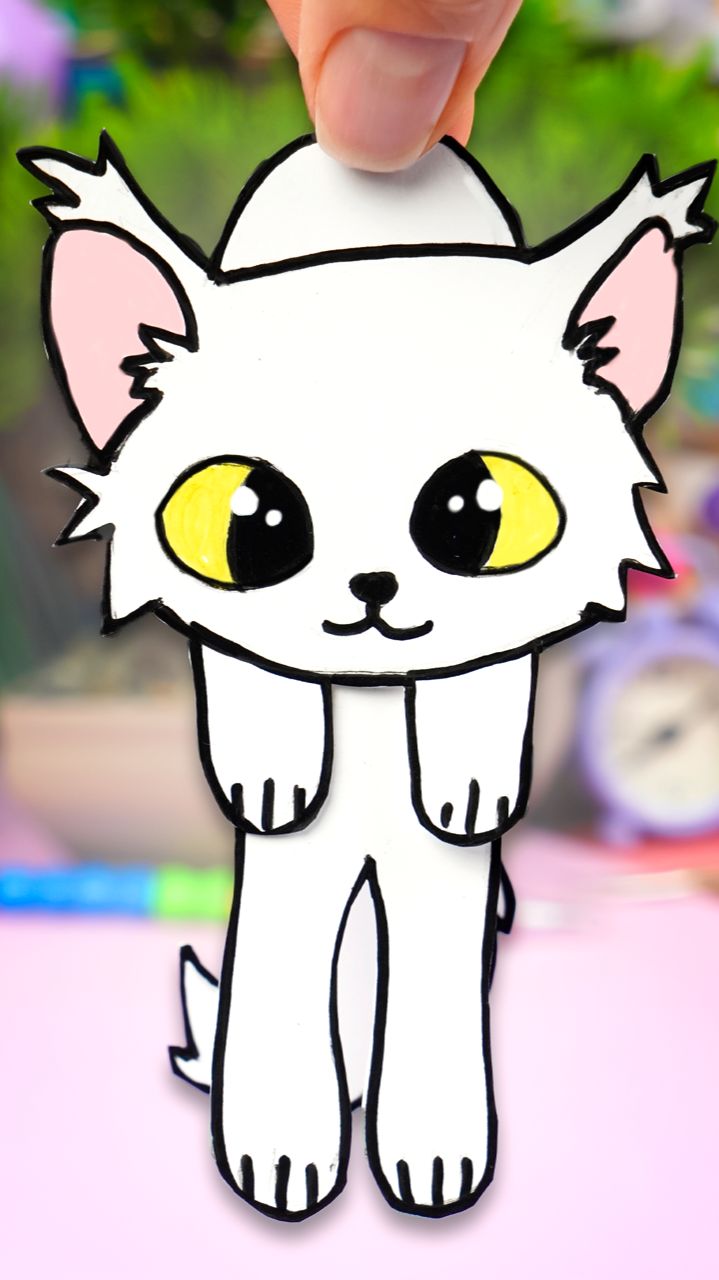 Как сделать танцующего котика из бумаги за 5 минут!