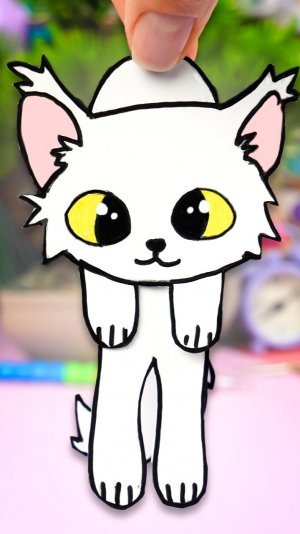 Как сделать танцующего котика из бумаги за 5 минут!