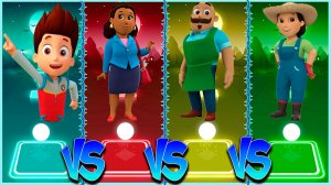 Щенячий патруль: Райдер VS Мэр Гудвей VS Портер VS Фермерша Юми Coffin Dance в Tiles Hop lvl 16