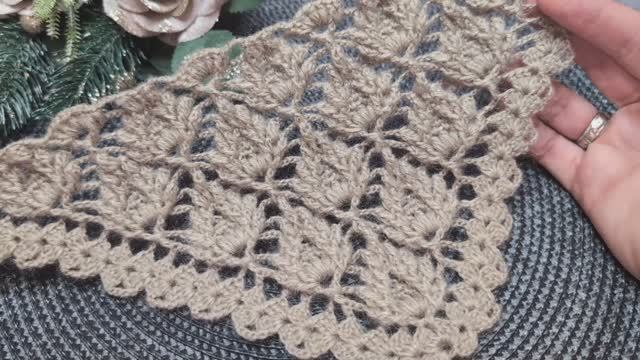 ✨ Роскошный узор для шали крючком ✨ смотреть онлайн