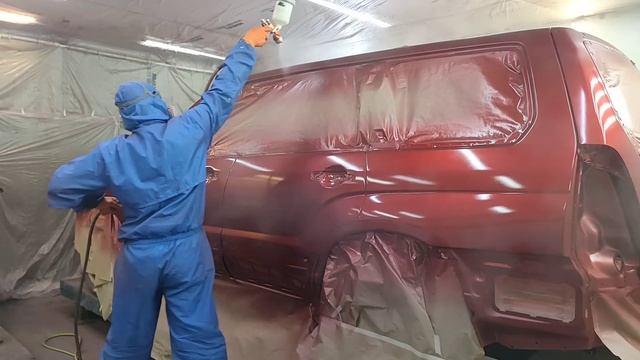 Subaru Forester SG5. Покраска в цвет 46v Mazda. смотреть онлайн