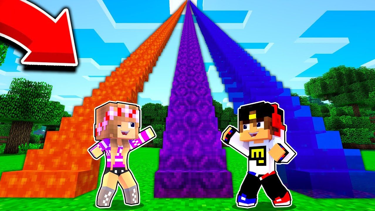 ЛЕСТНИЦА НУБА ИЗ ЛАВЫ против ЛЕСТНИЦА ИЗ ВОДЫ ПРО в МАЙНКРАФТ ВИДЕО ТРОЛЛИНГ MINECRAFT БИТВА смотреть онлайн