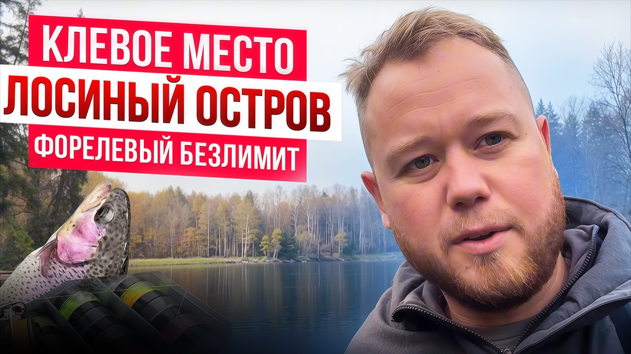 #24 КЛЕВОЕ МЕСТО ЛОСИНЫЙ ОСТРОВ. РЫБАЛКА НА ФОРЕЛЬ ОСЕНЬЮ В ДОЖДЬ. смотреть онлайн