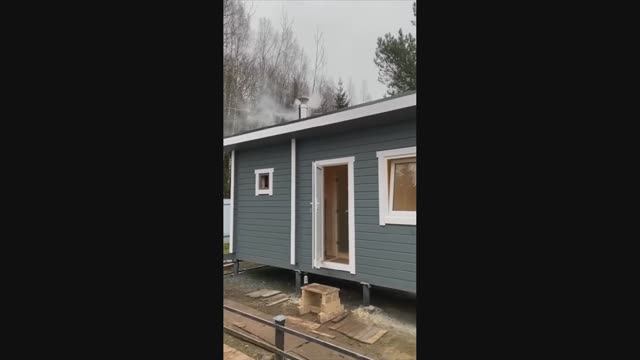 Баня 6х2.3 метра из клееного бруса - видео-обзор от клиента! смотреть онлайн