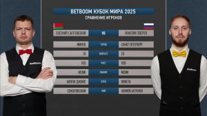"BetBoom Кубок Мира 2025". Е. Салтовский (BLR) - М. Зверев (RUS) Св.пирамида.