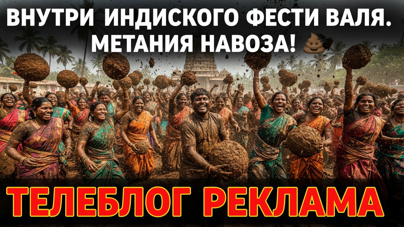 Внутри индийского фестиваля метания навоза! 💩