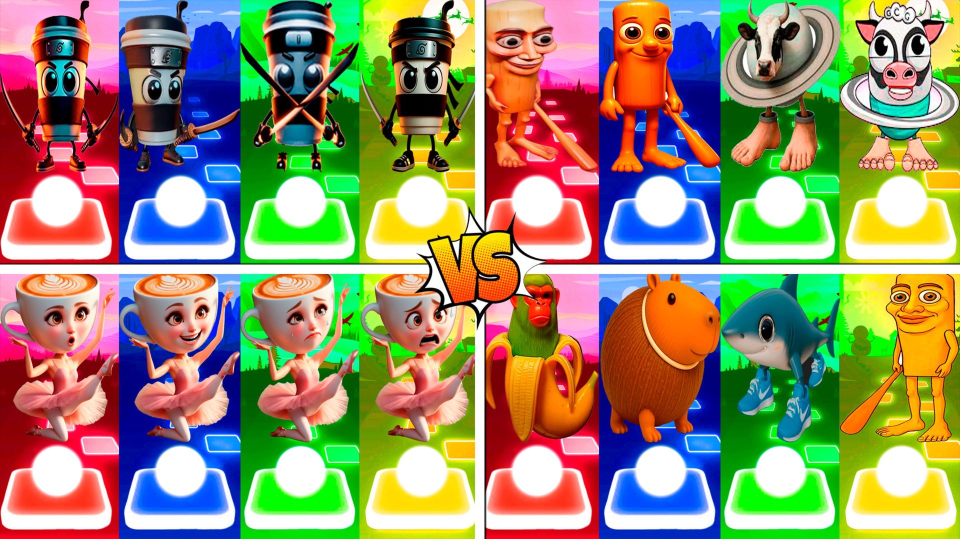 МЕГАМИКС КАПУЧИНО АССАСИНО 🆚 БАЛЕРИНА КАПУЧИНО 🆚 ДРУГИЕ БРЕЙНРОТ МЕМЫ | Tiles Hop №281-284 смотреть онлайн