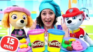 Готовлю игрушкам — Кухня Play‑Doh со Щенячьим Патрулём 🍝🥧😊