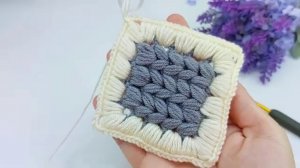 ИДЕАЛЬНЫЙ КВАДРАТ 🔲 Тунисский мотив крючком: плотный, ровный и без дырок. Мастер-класс