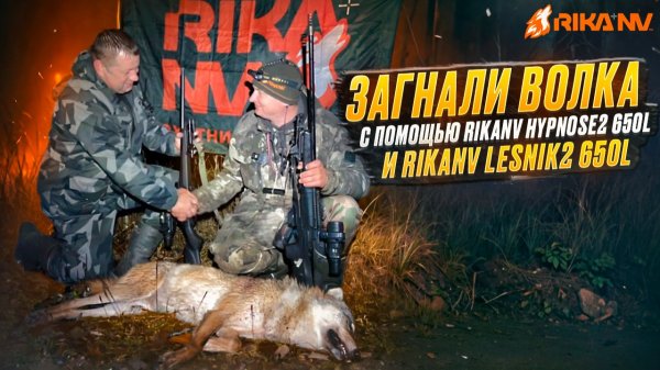 Загнали волка с помощью RikaNV Hypnose2 650L и RikaNV Lesnik2 650L