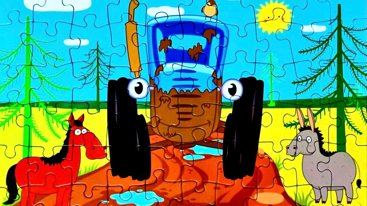 Синий трактор 🚜 пазл 🧩 Видео для детей | Мультики с игрушками смотреть онлайн
