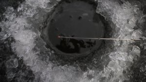 Первый лёд на таёжном озере рыбалка на безмотылку