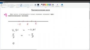 25. Противоположные числа. Математика 6 класс