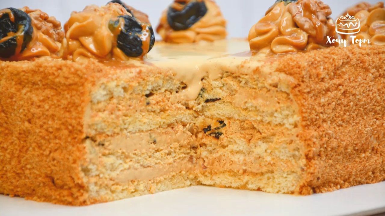 Сметанный крем с вареной сгущенкой 🍰 Идеальная прослойка для торта! Нежный и вкусный ✨ смотреть онлайн