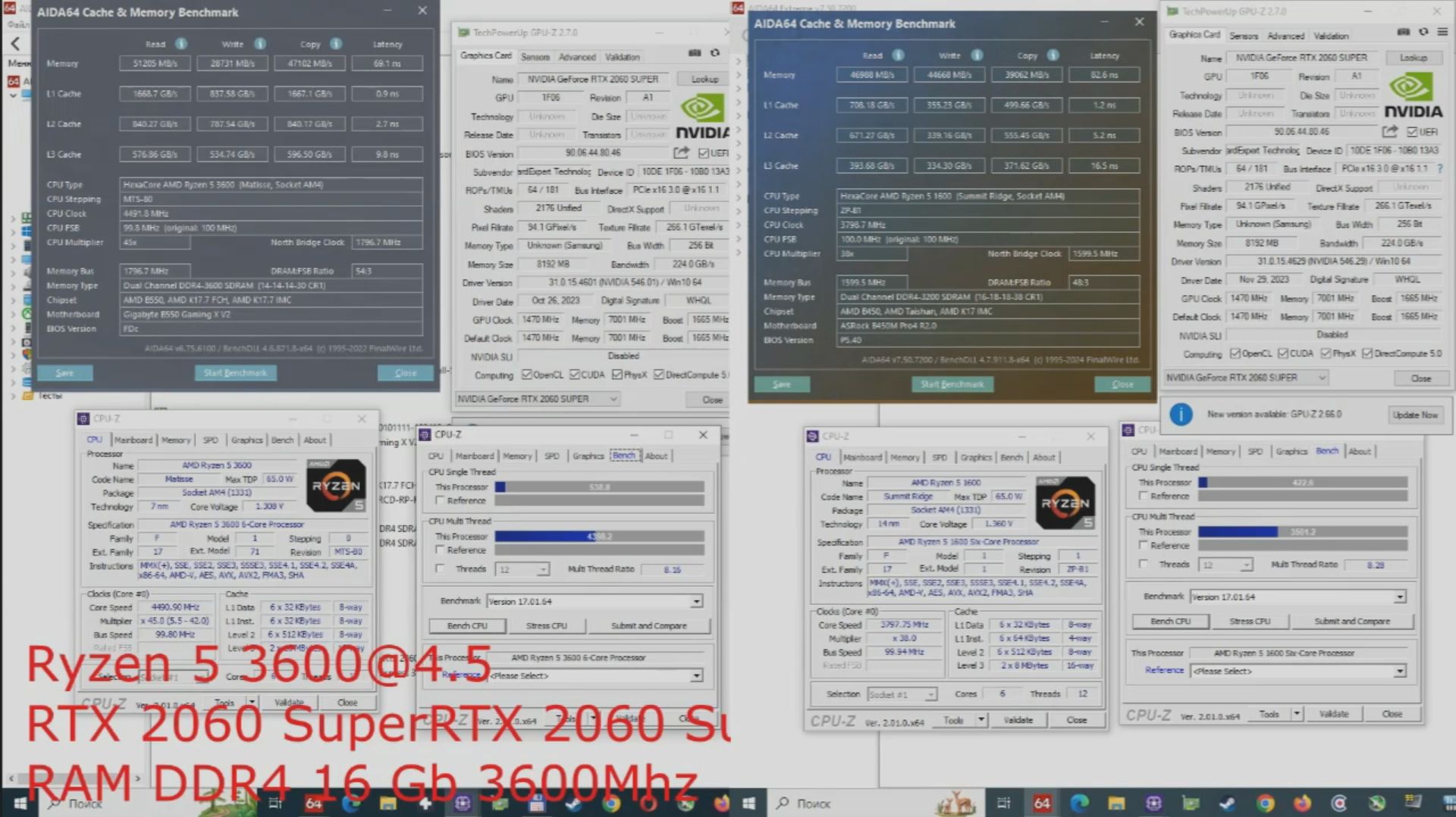 Ryzen 5 3600@4.5 Vs Ryzen 5 1600@3.8 + RTX  2060Super