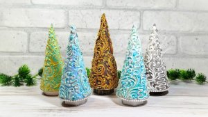 Несколько идей ёлочек из легкого пластилина своими руками. Новогодние поделки.