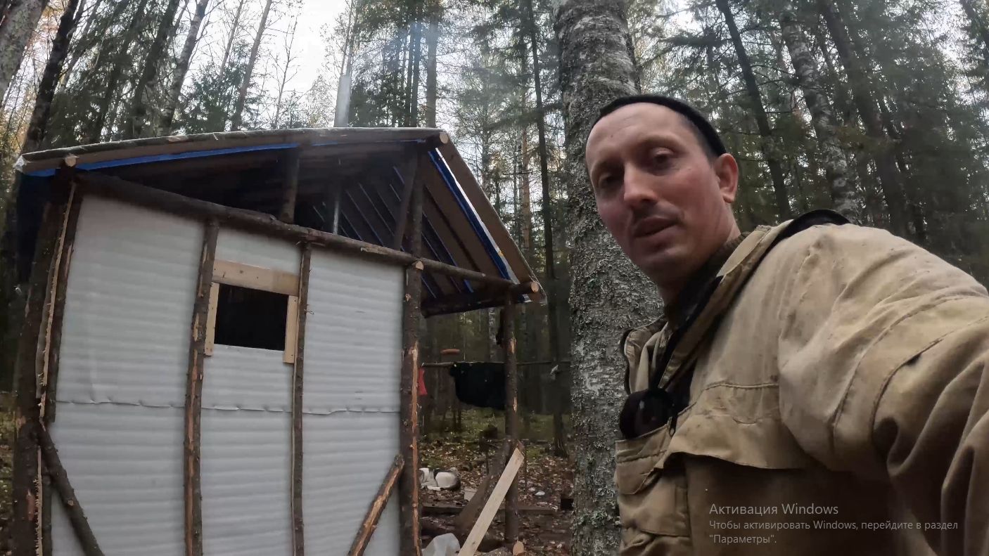 Строительство бытовки на таёжной речке! Часть вторая... смотреть онлайн