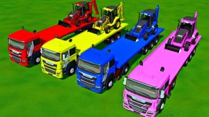Катаемся на крутых разноцветных машинках, грузовиках и тракторах из мультиков для детей! МУЛЬТИКИ!