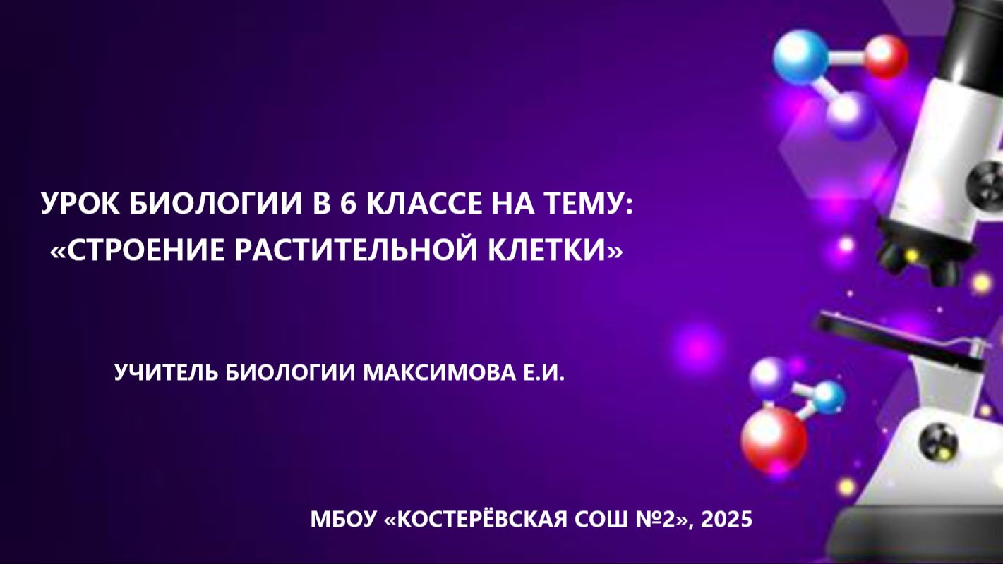 Урок биологии в 6 классе на тему "Строение растительной клетки" смотреть онлайн