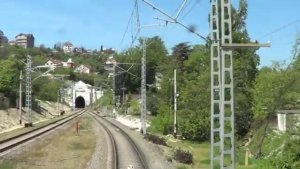 2ЭС4к из кабины машиниста Адлер - Туапсе грузовым